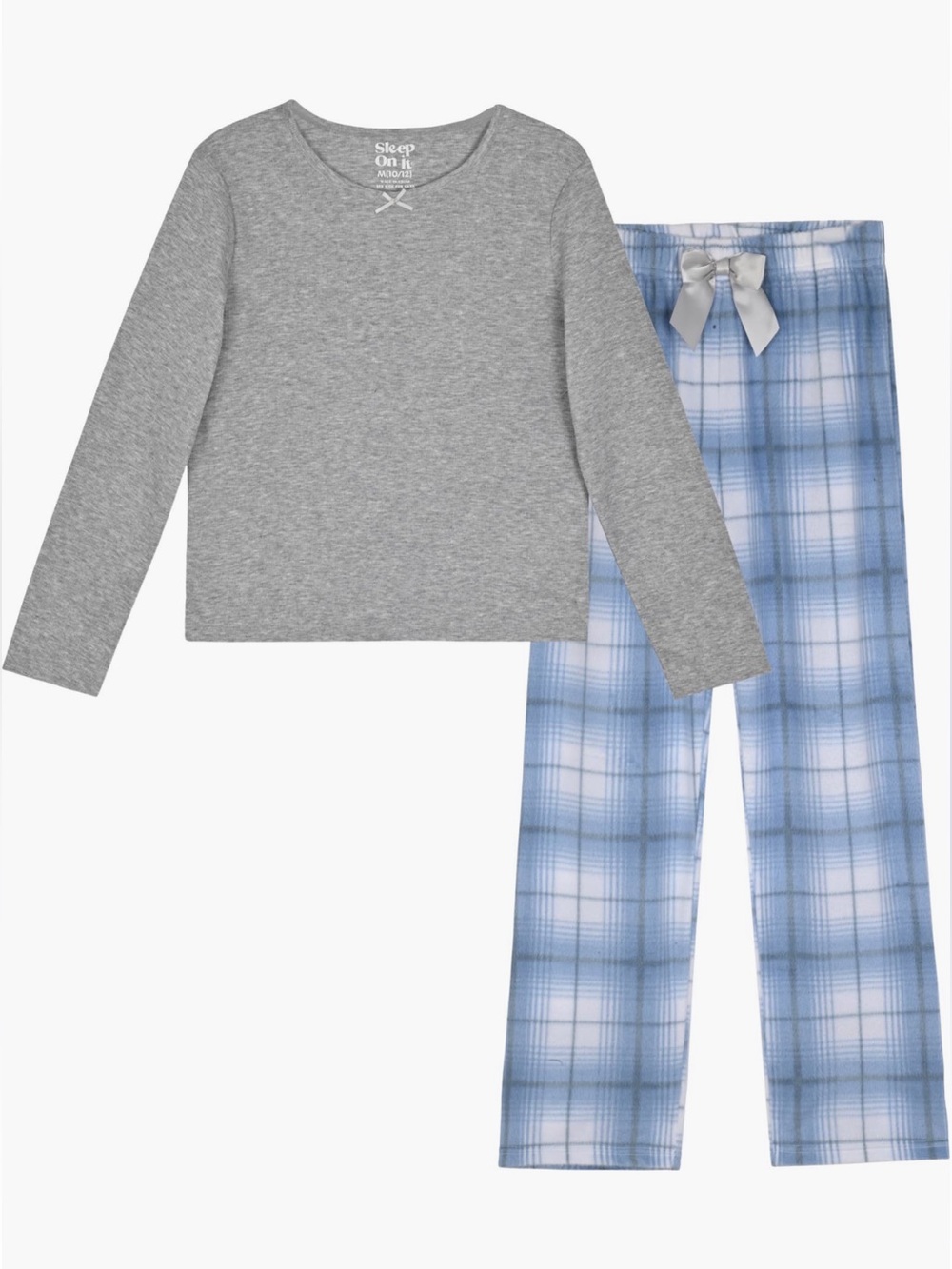 Thermal & Plaid Pajama Set SZ-LG Big Kid NWT